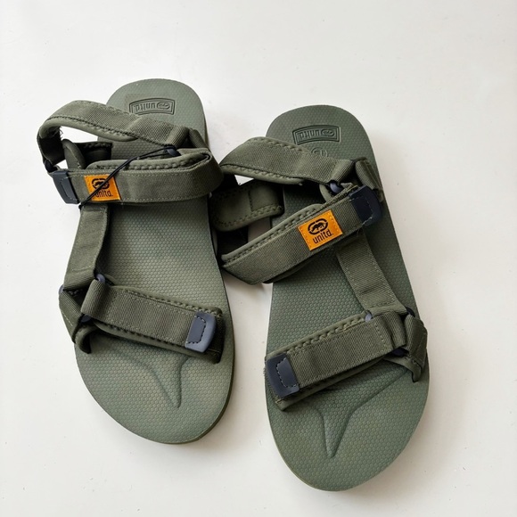 Ecko Fabric Sport Adjustable Velcro Strap Sandals Green Men’s Size 13 - Picture 1 of 5